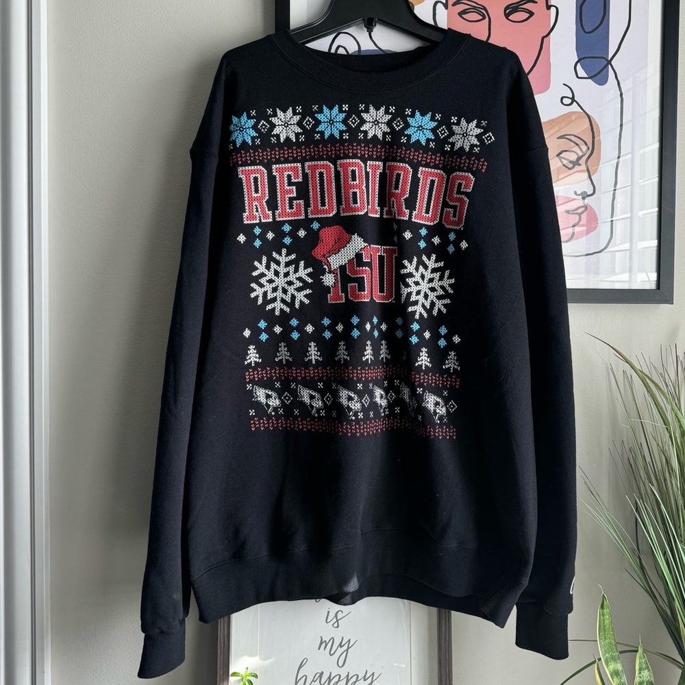 VINTAGE ILLINOIS STATE REDBIRDS CHRISTMAS CHAMPION CREWNECK
